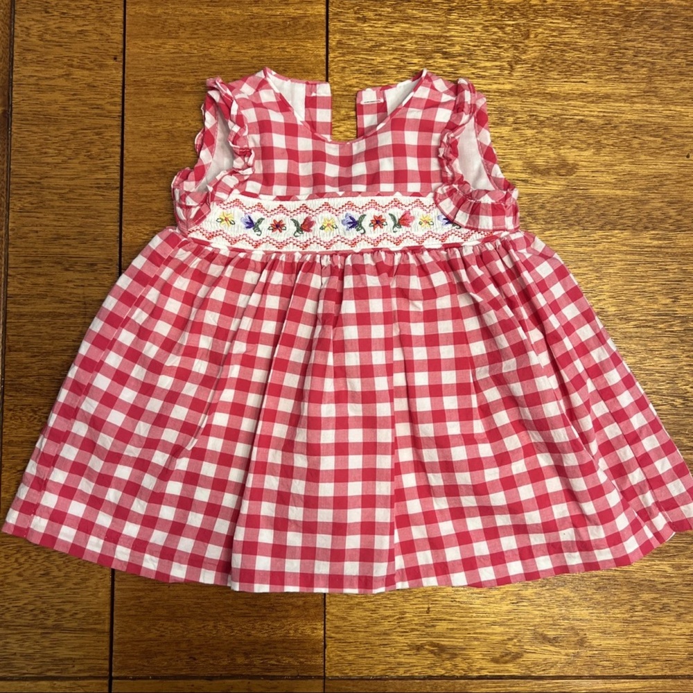 Bonnie Baby Red and White Checkered Dress
